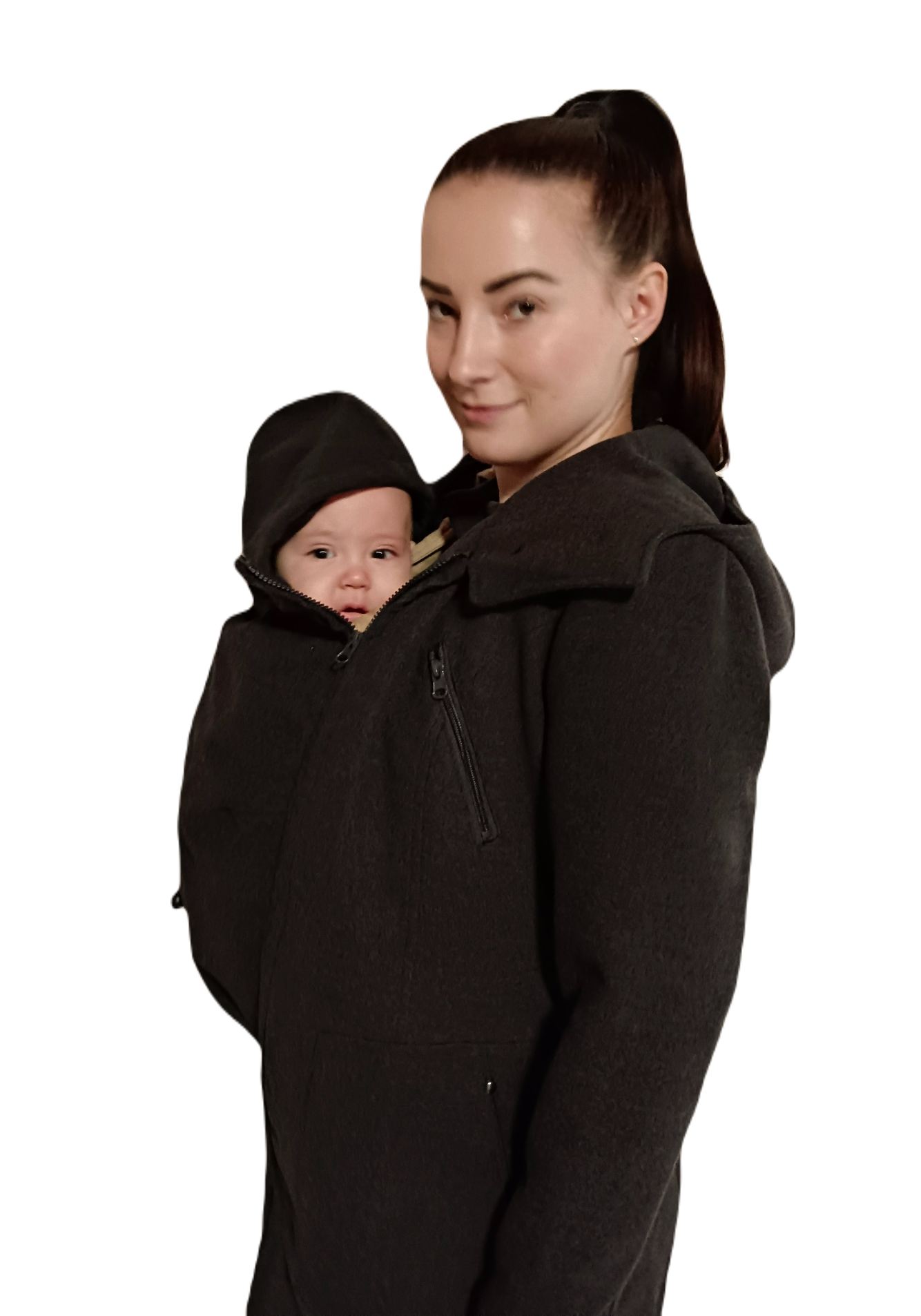 Těhotenský kabát s tunýlkem 36/XS